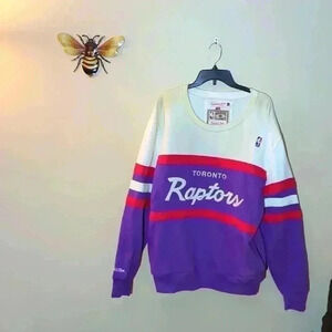 Vintage Toronto Raptors sweatshirt made by Mitchell and Ness. Size large, purple